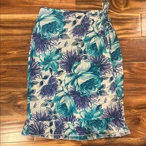 Floral Print Women's Wrap Skirt, Small